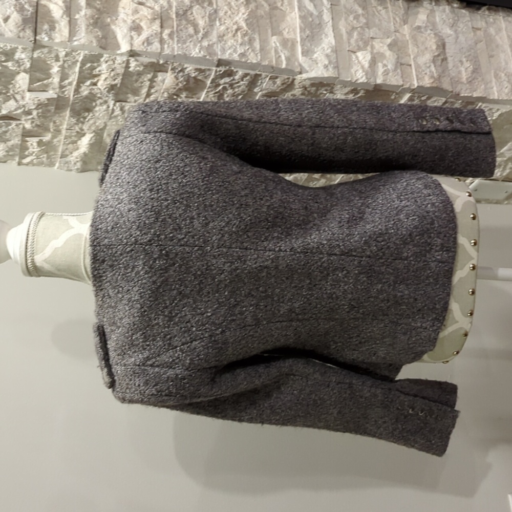 Anthropology Luii Size Medium Grey Boucle Moto Jacket - Picture 3 of 8
